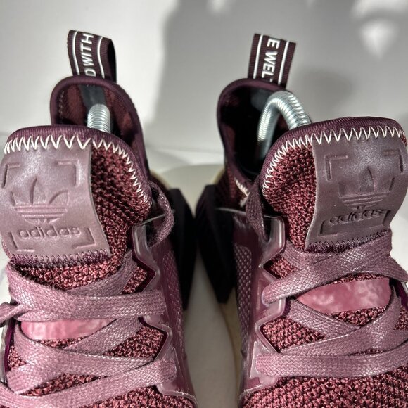 Adidas NMD XR1 Womens Size 8 Running Shoes Knit Sneakers Burgundy Red Boost Walk - Picture 4 of 13